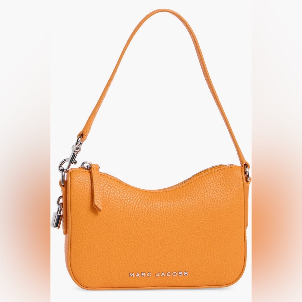 Tangerine Orange Marc Jacobs SLG Convertible Wristlet Zip Top Leather Like New - Picture 2 of 6